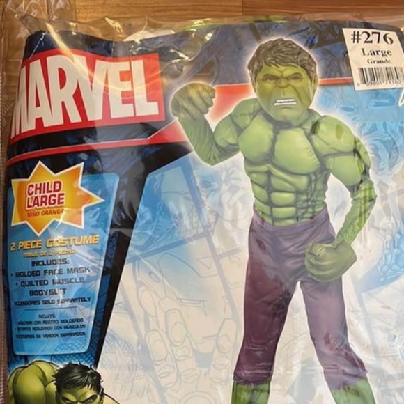 BRAND NEW boy hulk halloween costume size L 12 - 14 (mask & bodysuit) - Picture 4 of 6